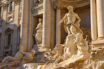 Low angle view of statue of historic building