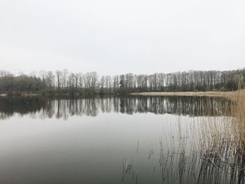 Scenic view of lake against clear sky