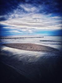 Scenic view of beach against sky