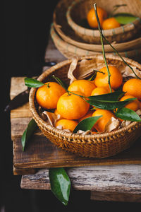 Close-up of fruits in basket