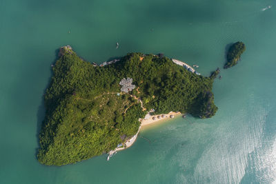 High angle view of island on sea