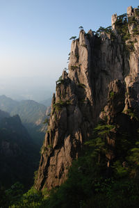 Scenic view of mountains against clear sky