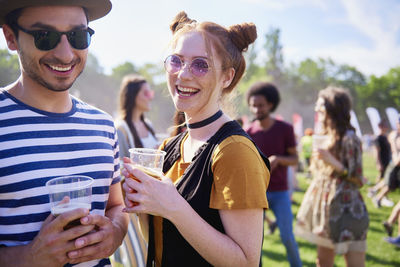 Group of people at party during sunny day