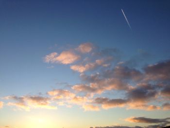 Low angle view of vapor trail in sky