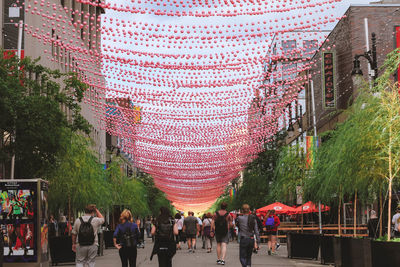 People at market stall