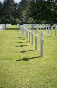 American cemetery at normandy in colleville-sur-mer, france. the cemetery overlooks omaha beach