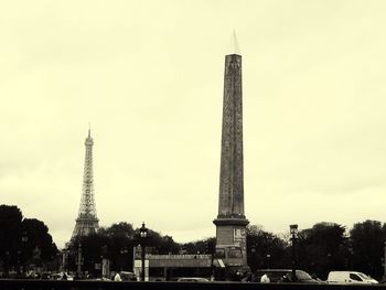 Low angle view of eiffel tower