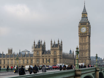 Tourists in front of building