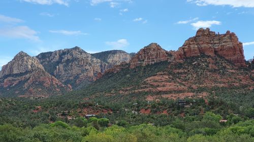 Scenic view of rocky mountain against sky