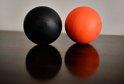 Close-up of balls on table