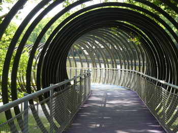 View of empty footbridge