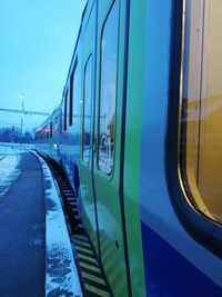 Train on railroad station platform