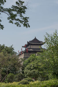 Exterior of temple against sky