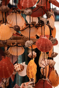 Close-up of decoration hanging at market stall