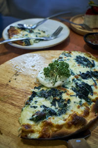 Close-up of food in plate on table