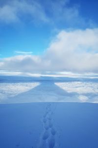 Scenic view of clouds in sky during winter