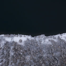 Snow covered landscape against clear sky