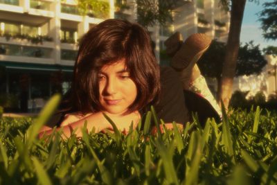 Little girl in park