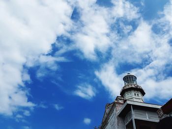 Low angle view of statue against sky