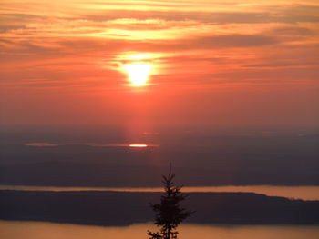 Scenic view of sunset over sea