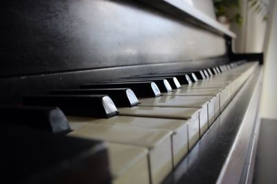 Close-up of piano keys