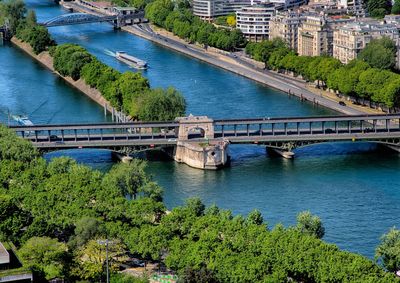 High angle view of bridge over river