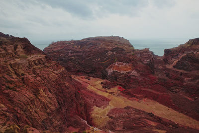 Scenic view of rock formations against sky