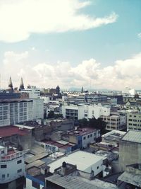 High angle shot of cityscape