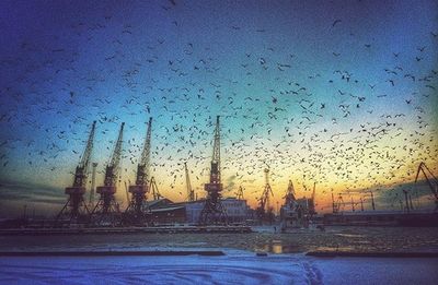View of sea at sunset