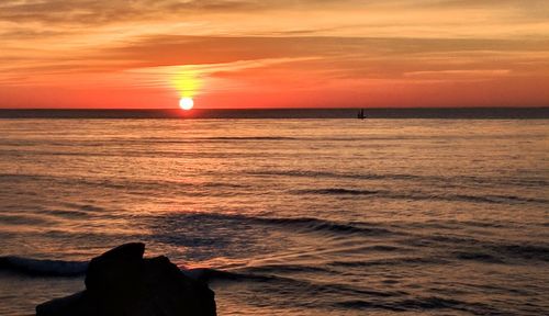 Scenic view of sea during sunset