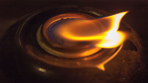 Close-up of illuminated candle