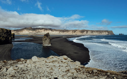 Scenic view of beach against sky