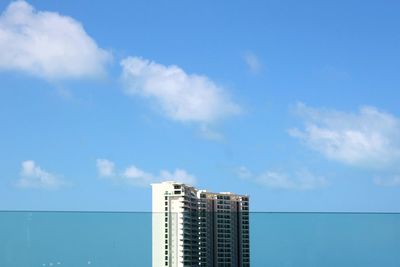 Sea against blue sky