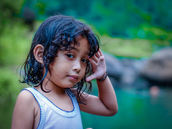 Portrait of a girl smiling