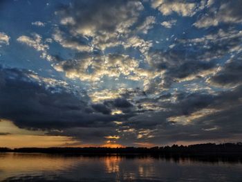 Scenic view of dramatic sky over sea