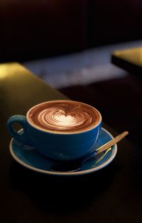Close-up of coffee on table