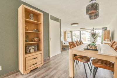 Empty chairs and table at home