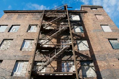 Low angle view of abandoned building