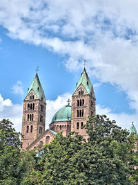 Low angle view of buildings against sky