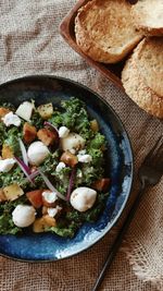 Mozzarella and tempeh kale salad