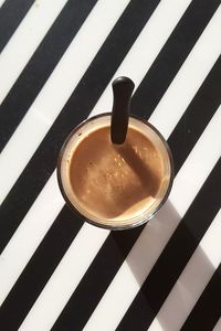 High angle view of coffee on table