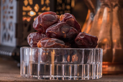 Close-up of food on table