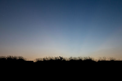 Silhouette landscape against clear sky