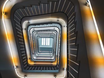 High angle view of spiral stairs