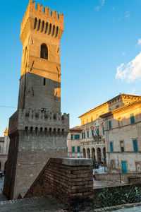 Low angle view of historic building against sky