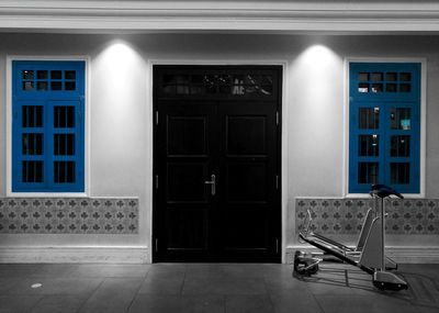 View of closed door of building