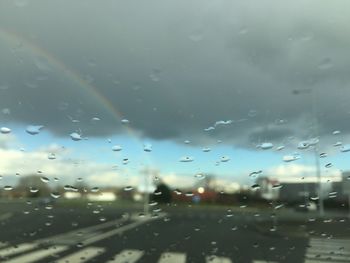 Close-up of water drops on glass