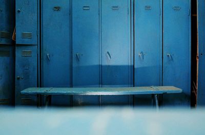 Closed blue lockers