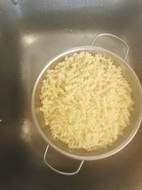 High angle view of food in bowl