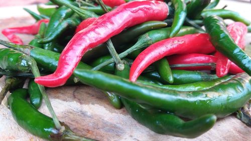 Close-up of red chili peppers